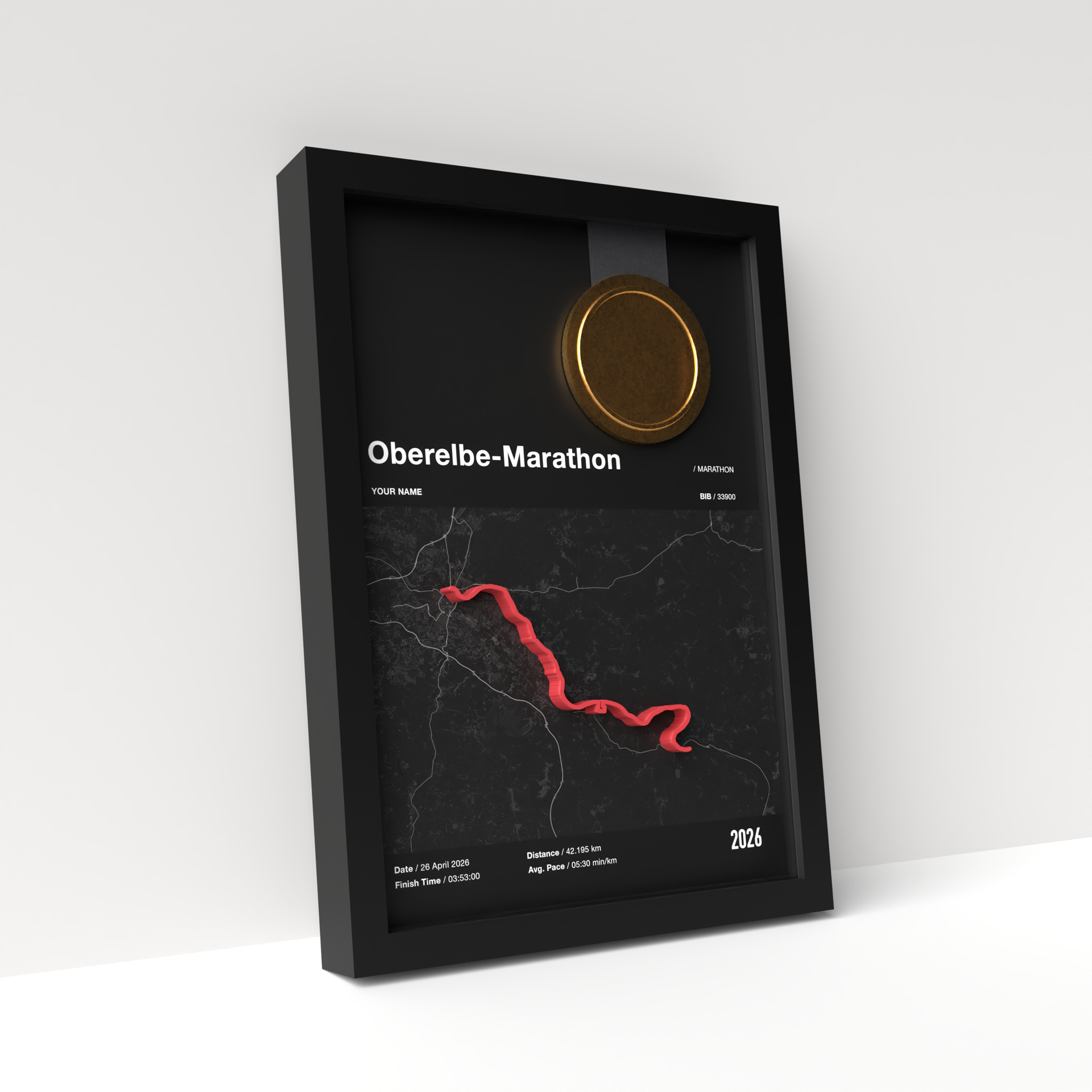 Oberelbe Marathon – A4 Dark Edition – 3D Race Frame