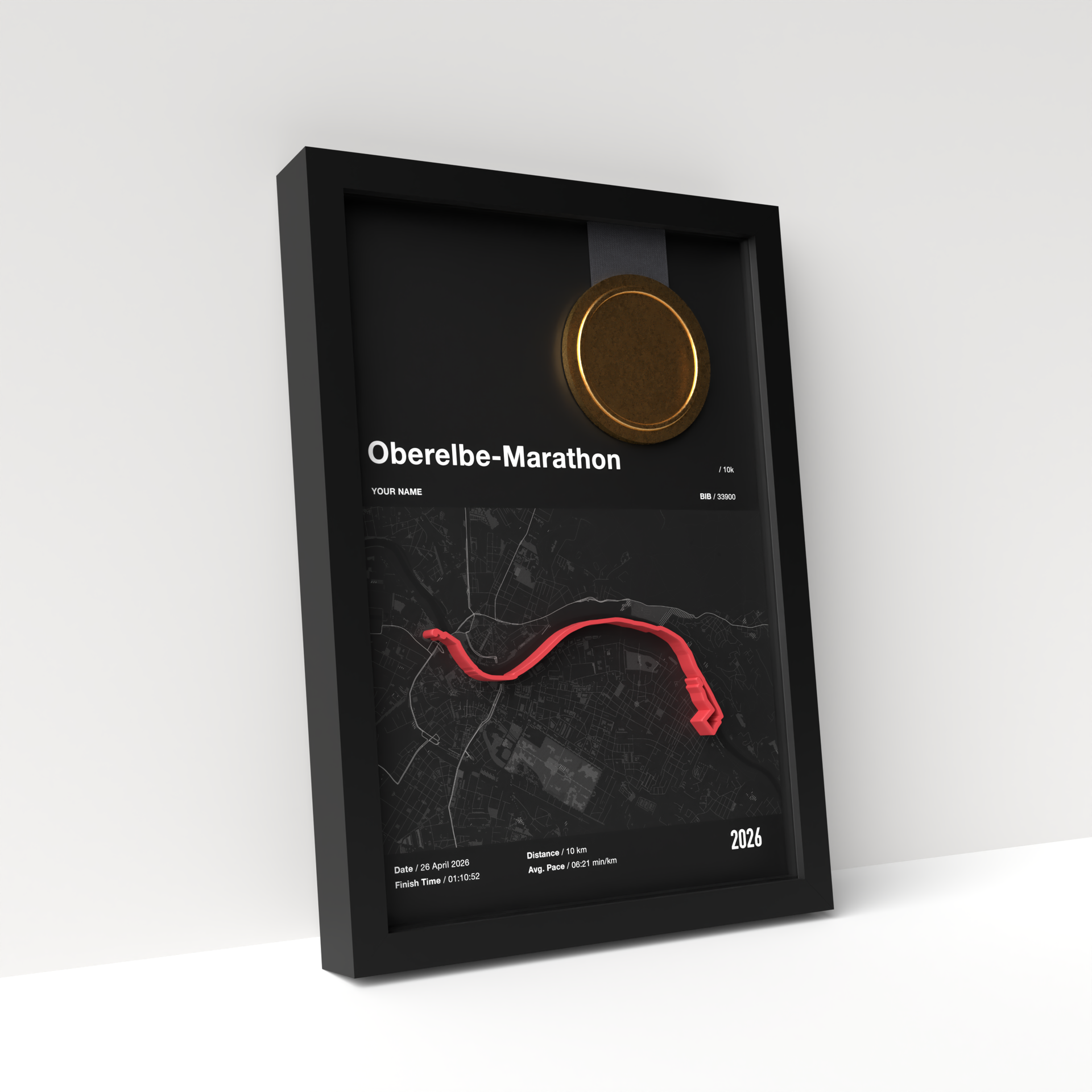 Oberelbe 10k – A4 Dark Edition – 3D Race Frame