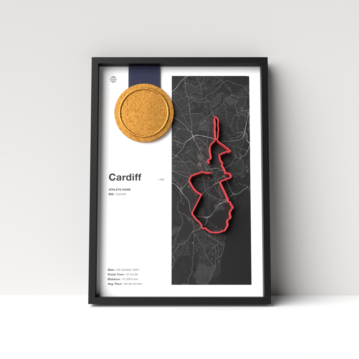 Cardiff Half Marathon – A4 Light Edition – 3D Race Frame